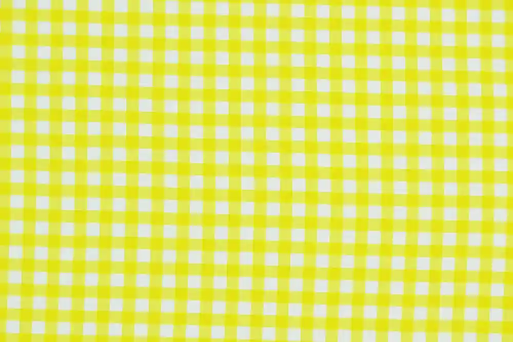 Solo pochi pezzi | Lycra bianca a quadretti vichy giallo