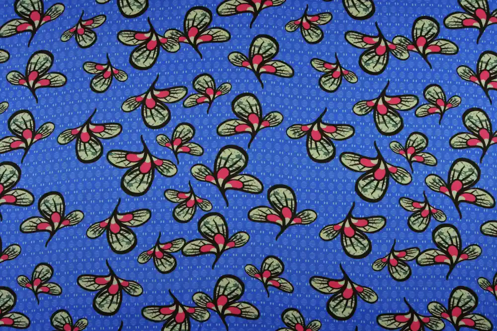 Risparmia ora - Raso di viscosa blu "fleur de mariage"