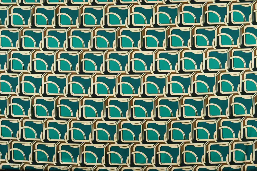 Raso stretch geometrico petrolio e smeraldo - Tra i preferiti