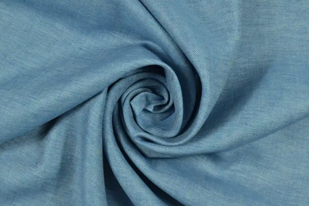 Soddisfatti o rimborsati - Scampolo 300x151cm di Denim di puro lino 290g lavato azzuro