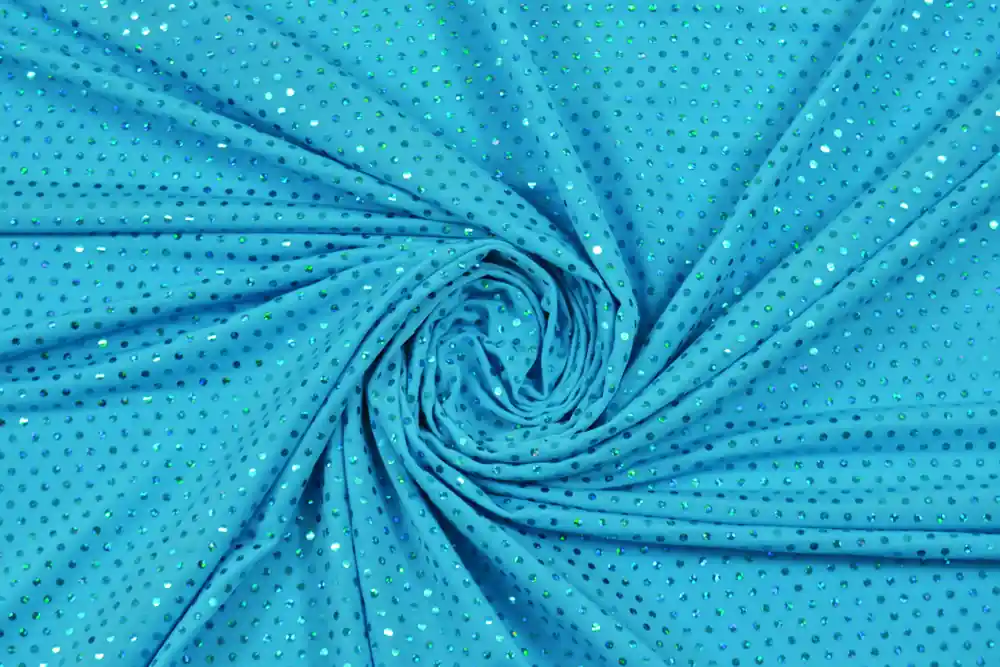Jersey stretch azzurro a paillettes - Tra i più amati