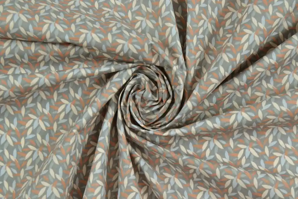 Scampolo 300x160cm di BIMBI- Cotone grigio foglioline Oeko-Tex - Non lasciartelo sfuggire