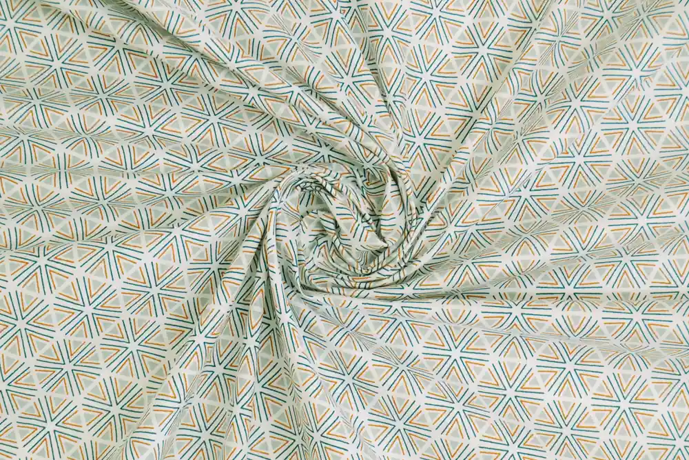 Scampolo 300x160cm di BIMBI- Cotone bianco fantasia geometrica grigio chiaro Oeko-Tex - Disponibile ora