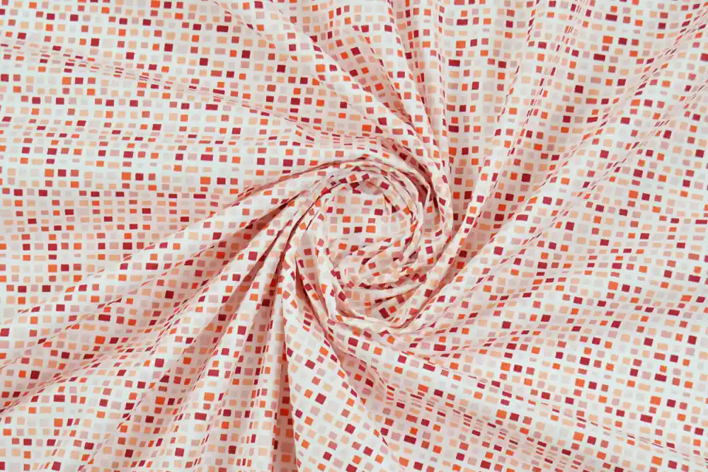 Scampolo 300x160cm di BIMBI- Cotone fantasia mosaico rosa rosso Oeko-Tex - Consegna espressa
