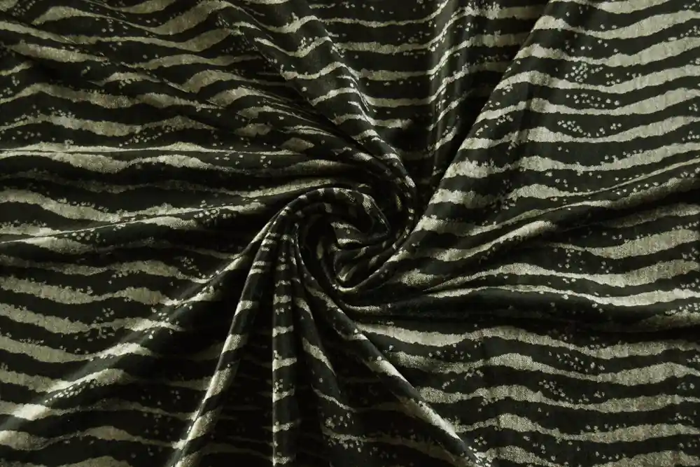 Scampolo 300x145cm di Velluto liscio di cotone nero tigrato tortora | Offerta lampo