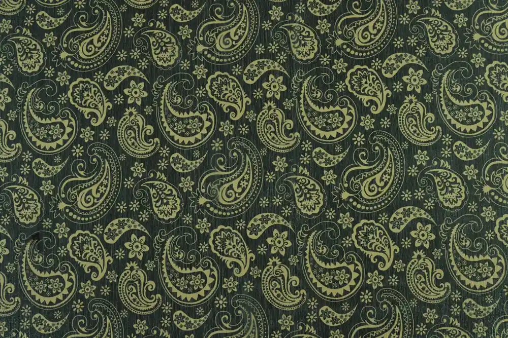 Di tendenza - Scampolo 300x160cm di Georgette nera stampa fiori e paisley con lurex