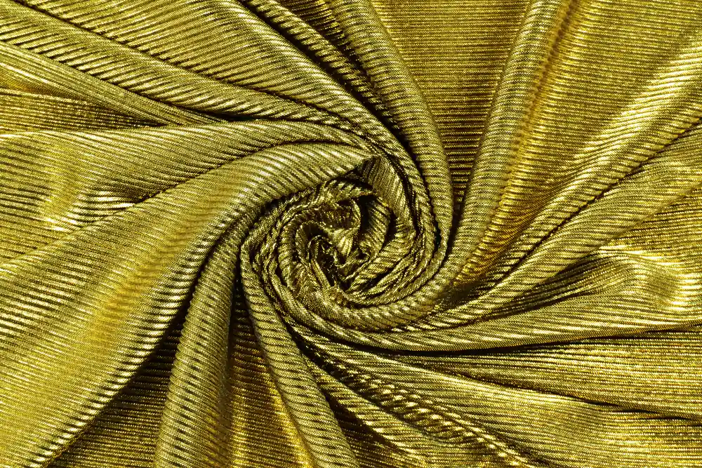 Maglina stretch plissettata lamé lurex oro | Qualità garantita