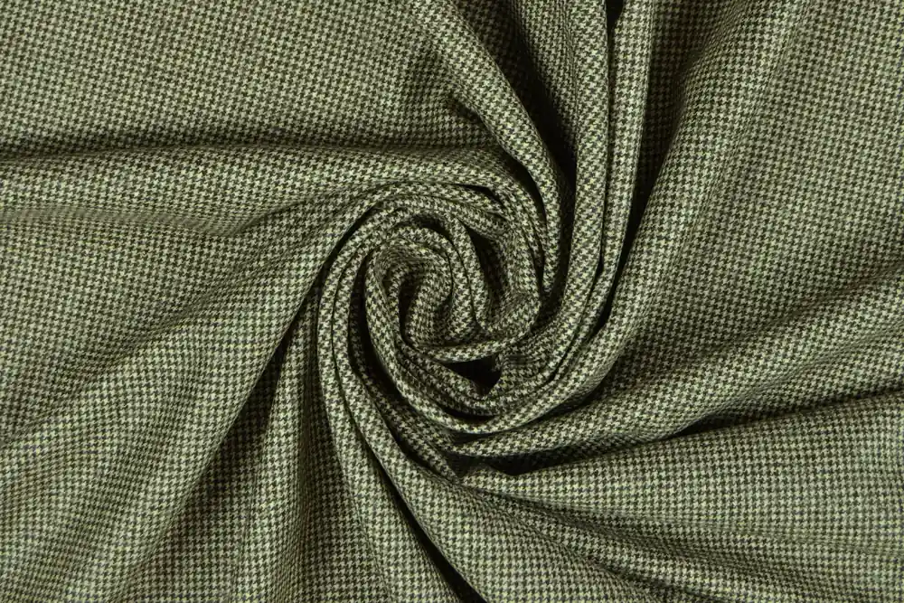 Scampolo 300x159cm di Pettinato di pura lana pied de poule marrone - Svendita