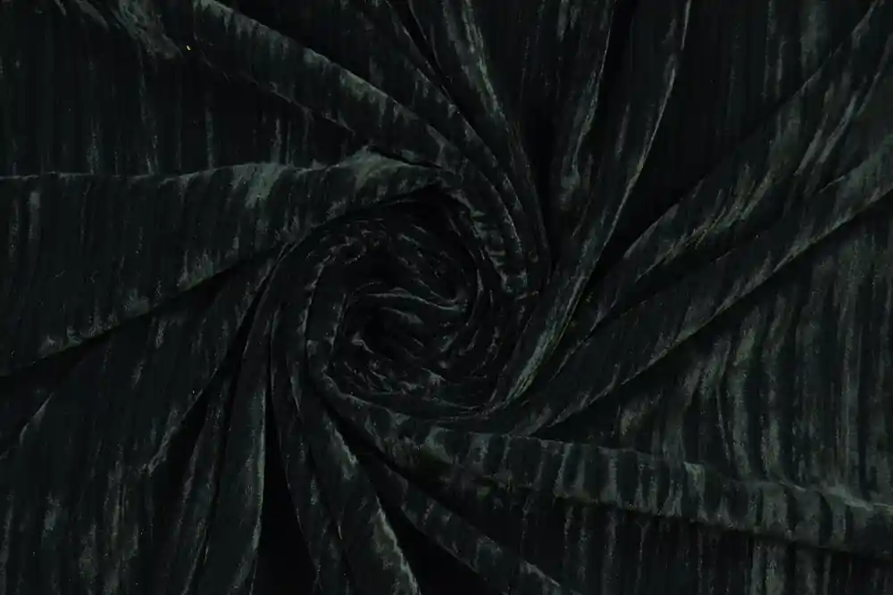 Prezzo scontato - Scampolo 300x138cm di Velluto nero effetto plissettato