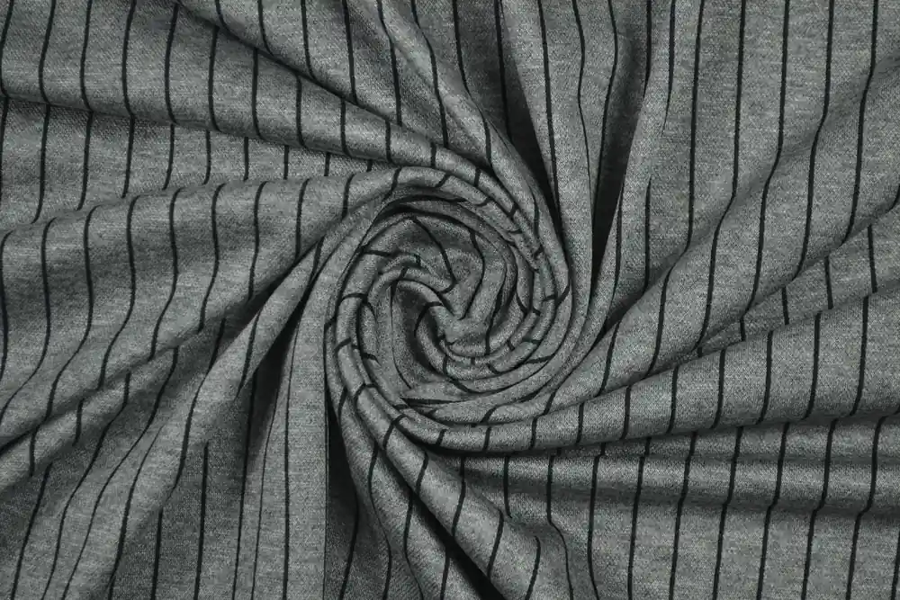 Punto Milano cotone stretch grigio gessato | Di tendenza