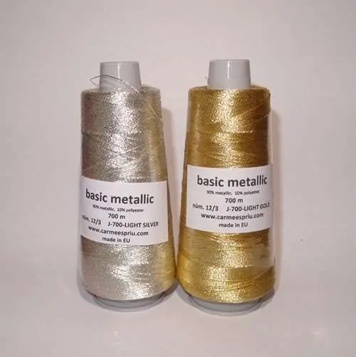 Alta qualità - Basic metallic 12/3 700 mt 3 capi oro/argento