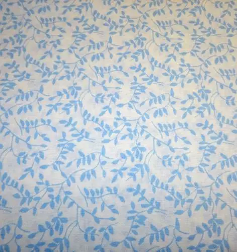 Tela in puro cotone altezza cm 300 fantasia azzurro foglie ULTIMO PEZZO cm 67 | Buon prezzo