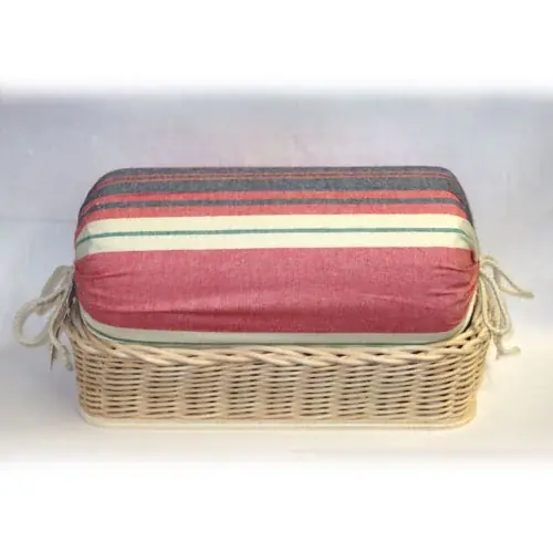 Molto apprezzato - Tombolo con imbottitura in segatura con cestino cm 35, righe rosso/blu