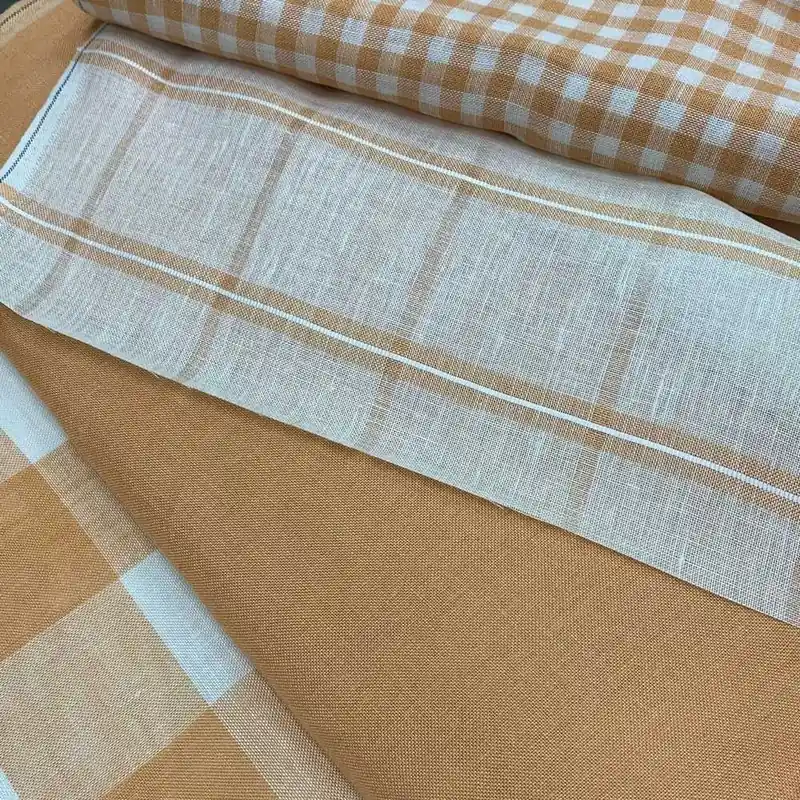 Nuovo lancio | Tessuto Puro Lino Emiane 11 Fili F.lli Graziano 180 Arancio 50 Cm