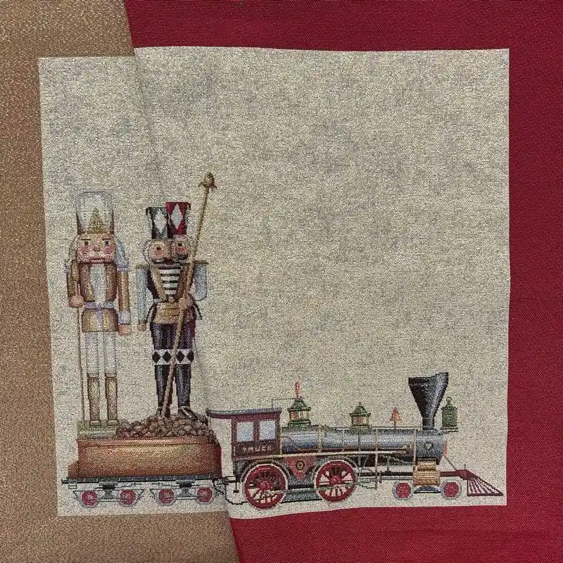 Top vendite | Pannello Gobelin Schiaccianoci Trenino Lurex Oro 45x45 Cm