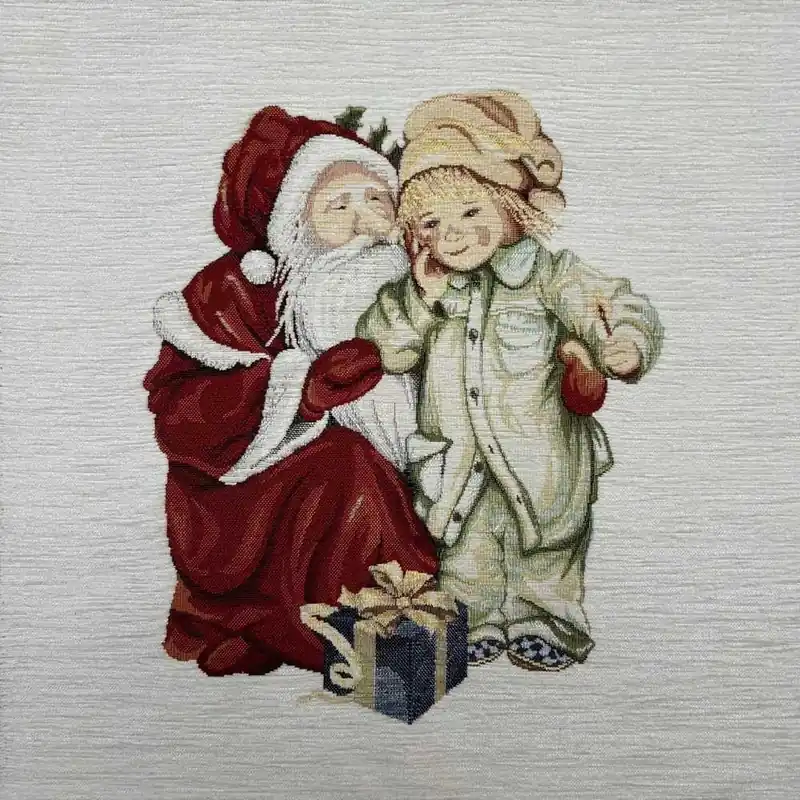 Di tendenza - Pannello Gobelin Ciniglia Babbo Natale Bambino 45x45 Cm