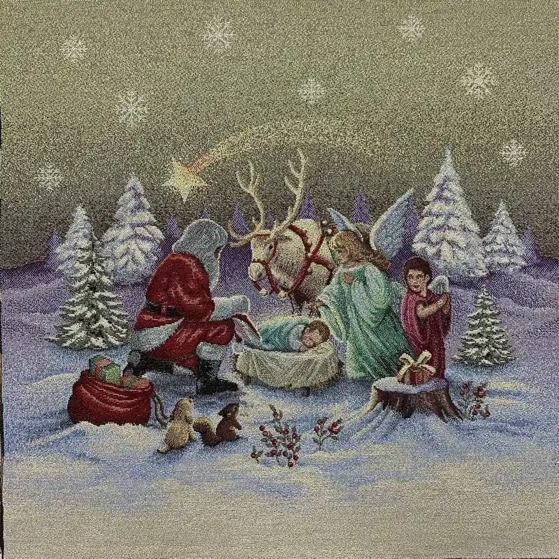 Prezzo produttore - Pannello Gobelin Babbo Bambinello 45x45 Cm