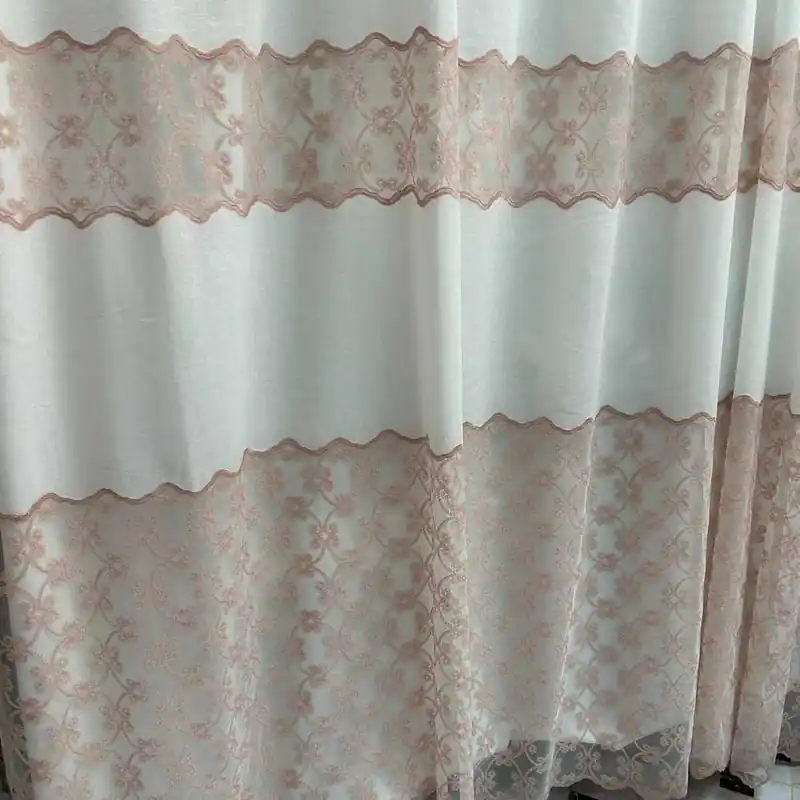 Ultime unità | Tessuto Via Roma 60 Tenda Ricamata Collezione Savanna Rosa 50 Cm