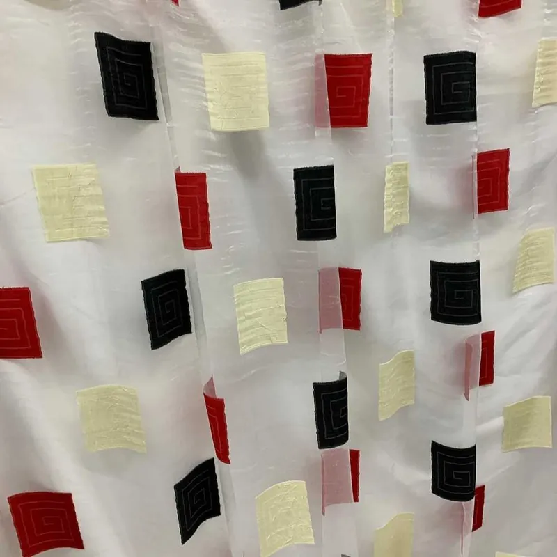 Tessuto Tenda Quadri Rosso Nero 50 Cm - Ultimi pezzi