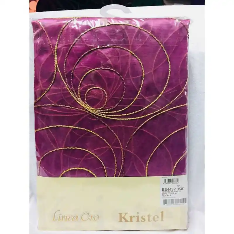 Pagamento sicuro | Coppie Tende Confezionate Kristel Organza Ricamata 140x290 Cm