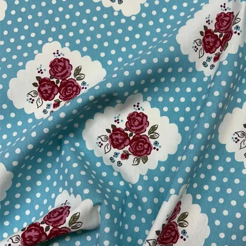 Tessuto Tappezzeria Luna 140 Fiori E Pois 50 Cm - Disponibile subito
