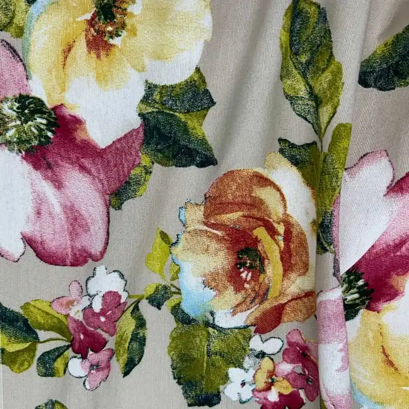 Ultime unità | Tessuto Tappezzeria Luna Fiori Fondo Beige 250x280 Cm