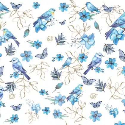 Molto richiesto - Blossoms and Birdies - Blue Yellow Tanager