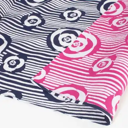 Isa Monyo Reversible Furoshiki - Camellia Navy/Rose pink - Pochi pezzi rimasti