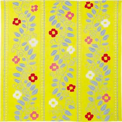 Organic Furoshiki - Yumeji Takehisa Flower Arabesque Yellow | Offerta imperdibile