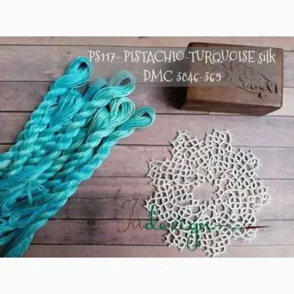 Grande affare - Filo in seta - Pistachio-turquoise