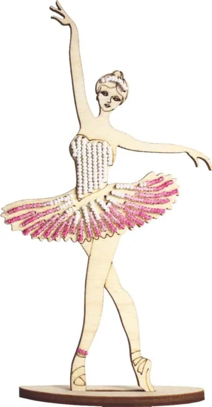 Novità nello shop - “Ballerina in abito rosa”. KIT-Decorazione ricamo a perline in legno