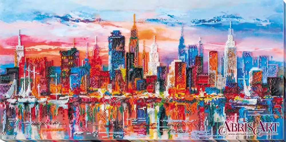 “I colori della sera nella città moderna”. Kit ricamo a perline | Imperdibile