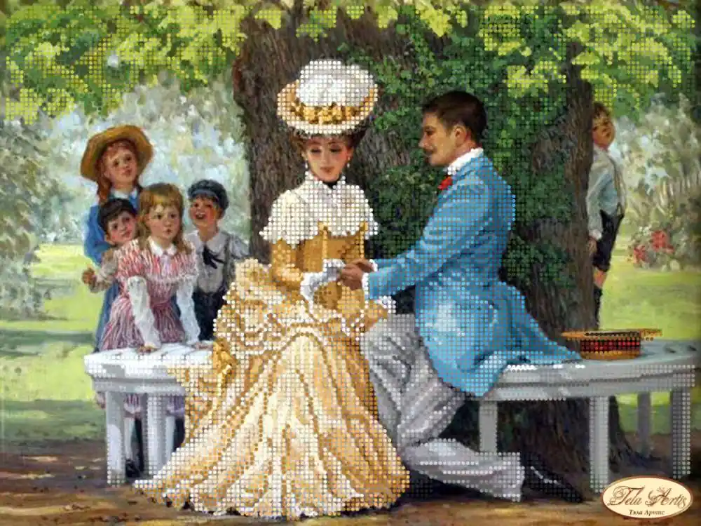 Disponibile ora | “Proposta di matrimonio”. Schema ricamo a perline