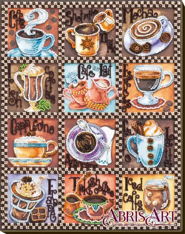 “Carta del caffè”. Kit ricamo a perline | Disponibile ora