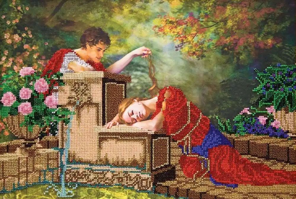 “Sfioramento”. Kit ricamo completo di perline - Pagamento sicuro