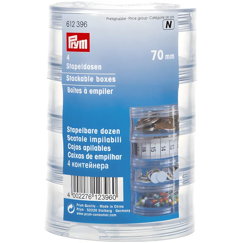 Scatole impilabili rotonde di 7 cm - Prym - 4 pezzi | Ultimi pezzi